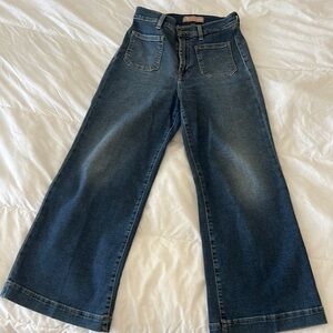 7 For All Mankind Blue Flare Wide Leg Jeans